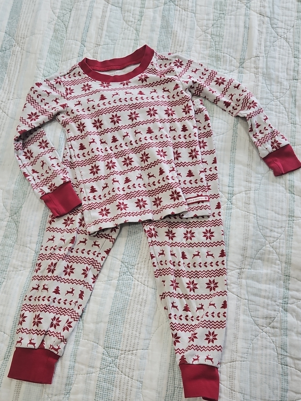 Janie And Jack Toddler Christmas Print Pajama Set Size 3T